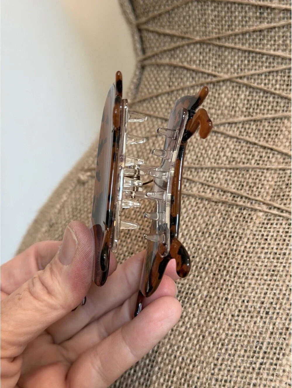 Dachshund Tortoiseshell Brown Hair Acrylic Claw Clip DOG PUPPY ADORABLE